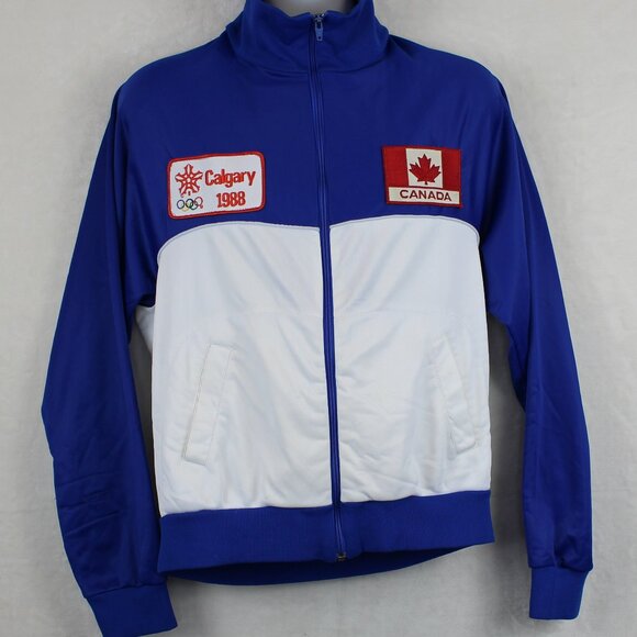 Vintage 1988 Canada Winter Olympics Zip Track Top (M) - Picture 1 of 8